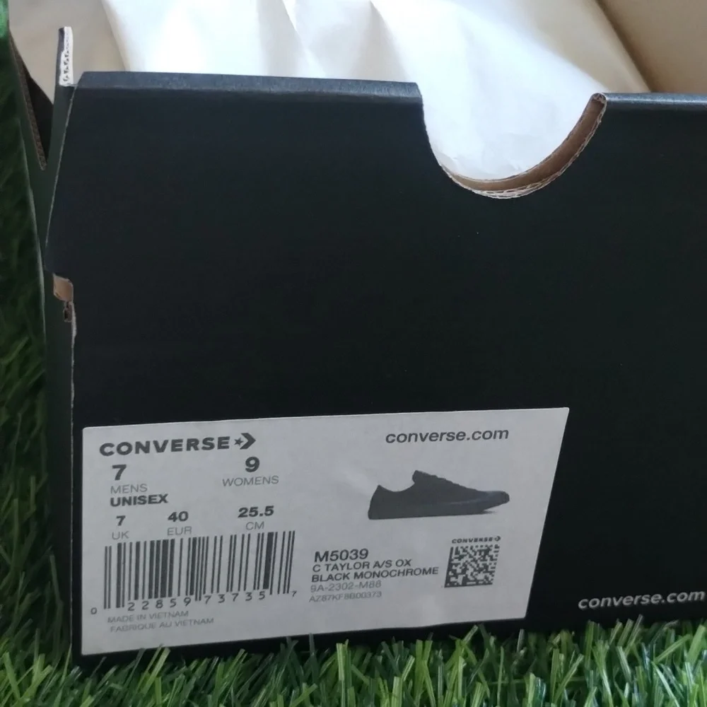 Converse All Star Chuck Taylor Black On Black Unisex M7 W9 - Picture 13 of 13